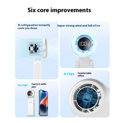 Handheld High-speed Mini Little Fan Foldable Handheld Digital Display Fan